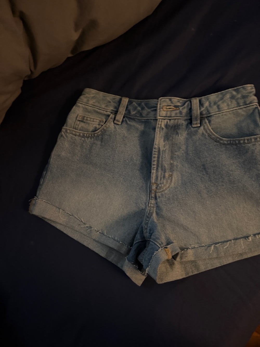 PacSun Light Blue High-Rise Cuffed Denim Shorts